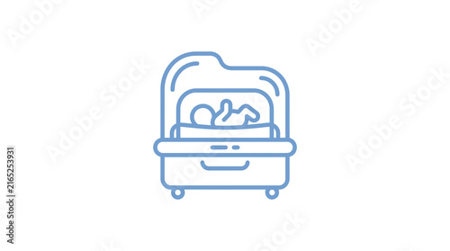 Purple neonatal incubator bed icon for newborns.