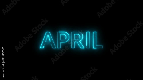 Moderan text monthly animation with saber, April saber text animation in 4k with alpha channel.