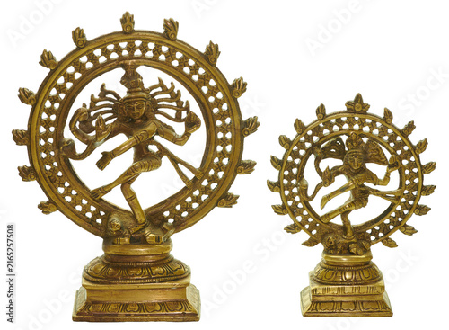 Shiva nataraja bronze statues performing cosmic dance