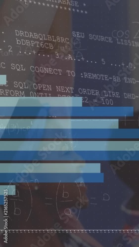 Animation of data processing over diverse schoolchildren learning in classroom