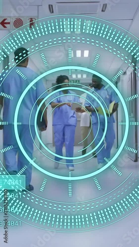Animation of scope scanning and data processing over diverse doctors in hospital