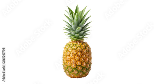Ripe sweet pineapple fruit isolated on transparent background
