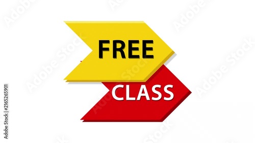 Animated Free Class Motion Graphics Banner on White Background