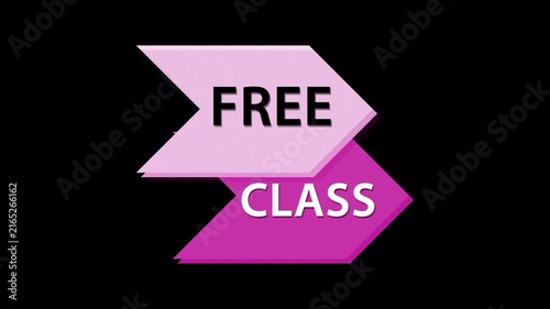 Animated Free Class Motion Graphics Banner on Black Background