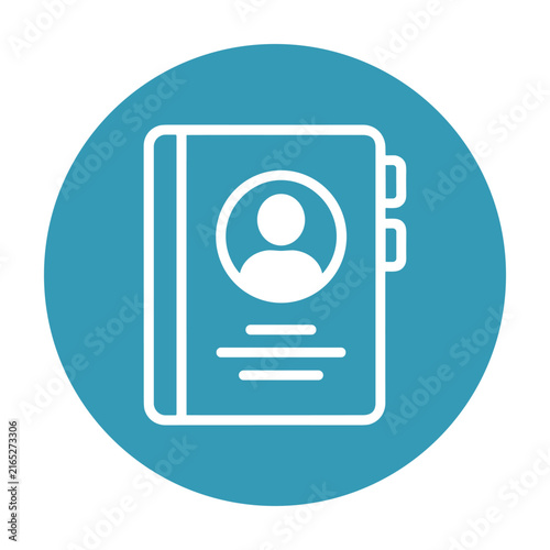 Vector line icon of a personal address book or contact list