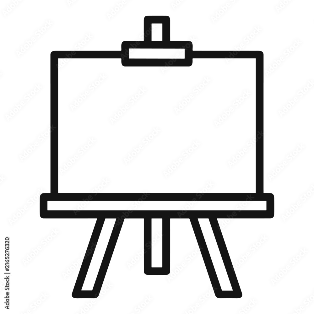 Fototapeta premium Art easel vector line icon illustration for creativity