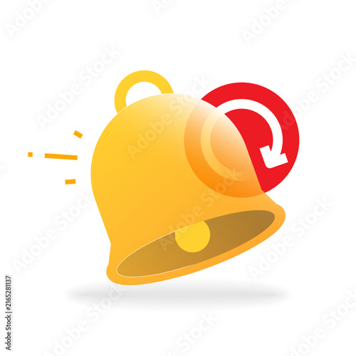 illustration of notification bell with circular arrows. recurring notifications, scheduled reminders, repeat alerts, automatic updates, recurring alerts, reminder settings, notification management