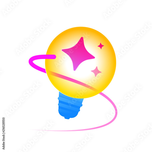 AI suggestion vector illustration, glowing light bulb, sparkle. artificial intelligence recommendations, smart ideas, intelligent assistance, automated insights, creative inspiration, generated tips