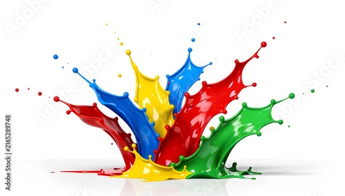 Splash Paint Multicolor Explosion Landscape Concept Illustration