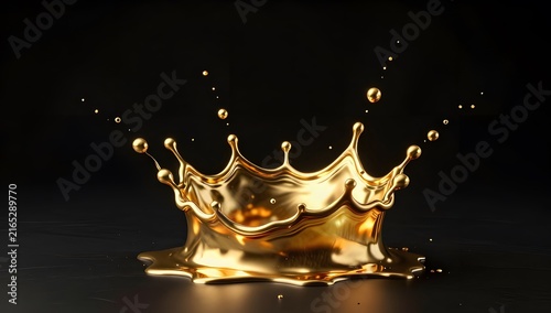 Splash Gold Burst Black Landscape Concept Illustration