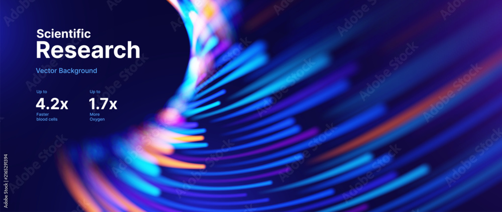 Naklejka premium Abstract Digital Visualisation Background with Futuristic Data Particles. AI Analytics Research Presentation Background. Vector Illustration.