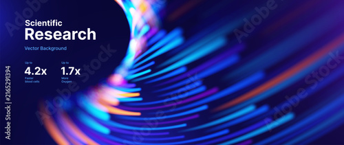Abstract Digital Visualisation Background with Futuristic Data Particles. AI Analytics Research Presentation Background. Vector Illustration.