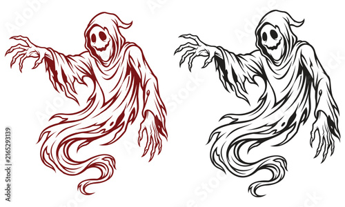 Terrifying, Dreadful, Horrible Black Halloween Ghost Vectors