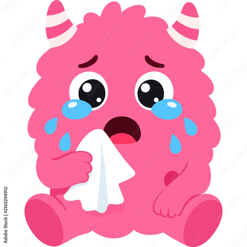 Fototapeta premium Cute Pink Monster Character Expression Collection