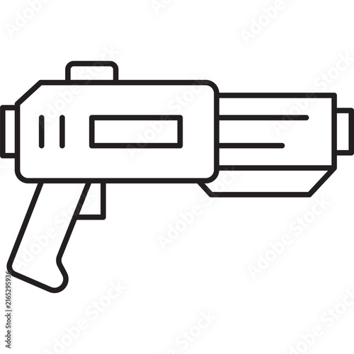 Cuadro en lienzo Minimalist vector line icon of a futuristic sci-fi blaster gun