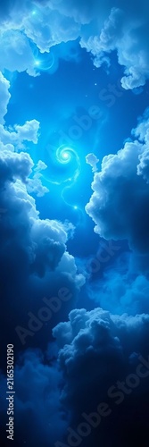 Interstellar clouds of stardust swirling around a brilliant blue nebula, cosmos, starry