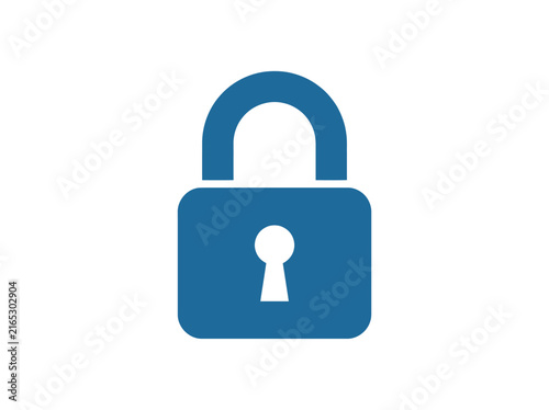 Blue Lock Padlock Icon.