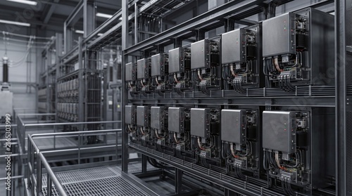 Aligned modular GaN power converter units array in substation with copy space