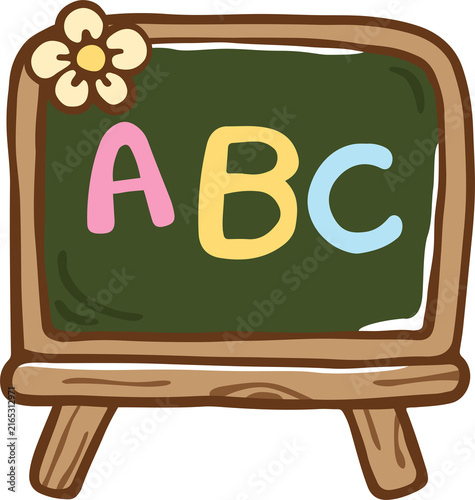 Groovy Retro School Blackboard Hand Drawn Illustration