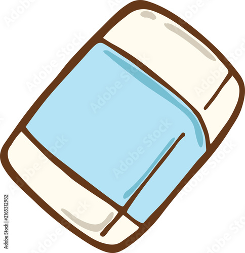Eraser school supply hand drawn illustration