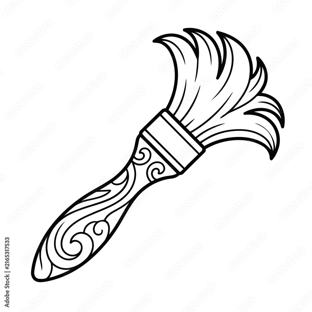 Obraz premium Paintbrush with Decorative Handle
