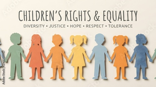 minimal Children, Justice. Children rights, equality, diversity, justice and hope concept, respect each other, tolerance and human relationship