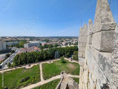 Konstfotografi Castle walls overlooking Chaves, Portugal.