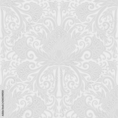 Damask style, paisley floral pattern, abstraction, swirl flowers, grey colors. Seamless floral pattern-1112.