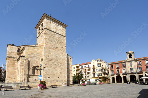 main square and town hall in Zamora; Castile and León; Spain