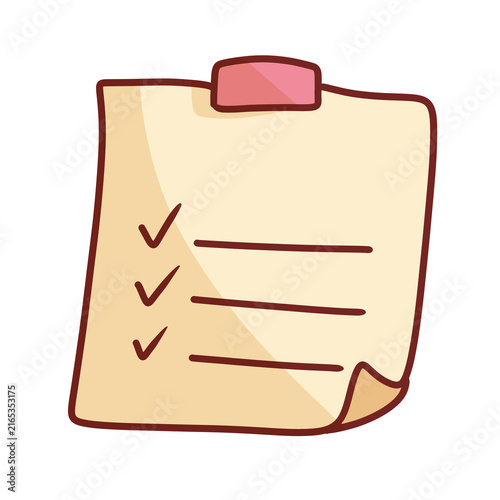 Cute Hand Drawn Checklist Note Paper Illustration