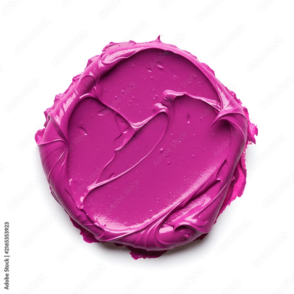 Fototapeta premium Bright pink paint spread on a surface showing texture and sheen