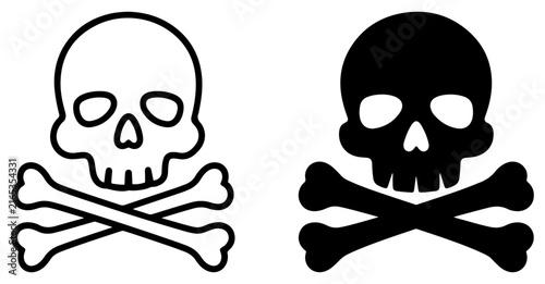 Фотография skull and crossbones death warning vector icon