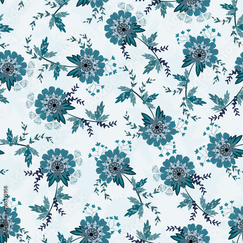 Floral seamless pattern, Flower chintz pattern seamless vector border print. Botanical batik background. Arabesque floral ornament motif for decoration fabric, women clothing, scarf, wallpaper design.