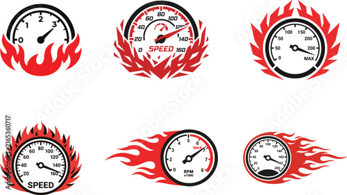 speedometer and fire