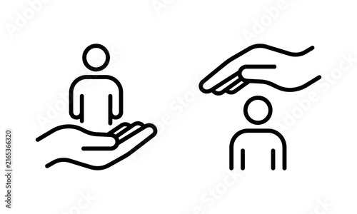 Human Support Icons for Care Assistance Protection and Community Services