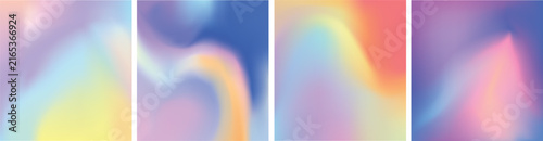 Vector abstract Pastel Gradient Waves Background with Soft Pink Blue Purple and Yellow Colors