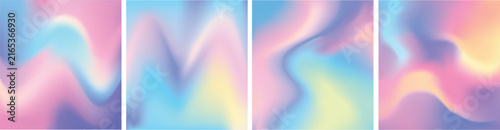 Vector abstract Pastel Gradient Waves Background with Soft Pink Blue Purple and Yellow Colors