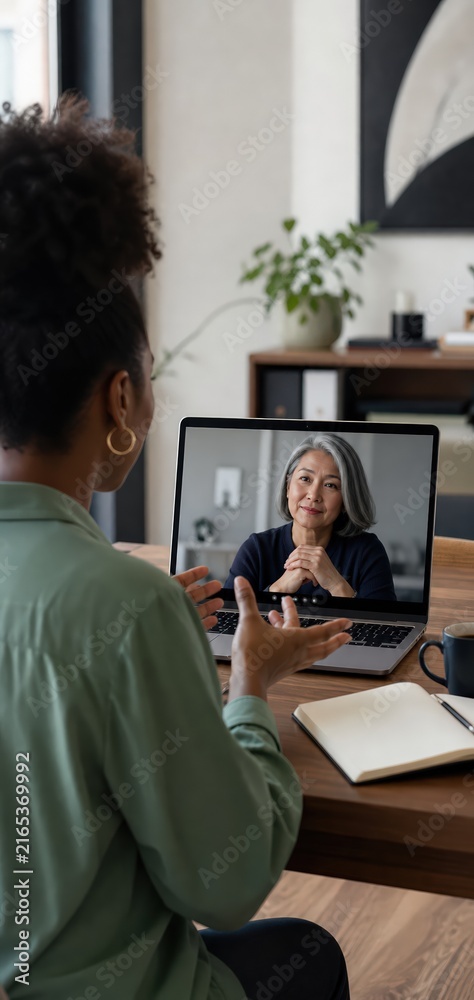 Obraz premium Manager Checking In With Remote Employee