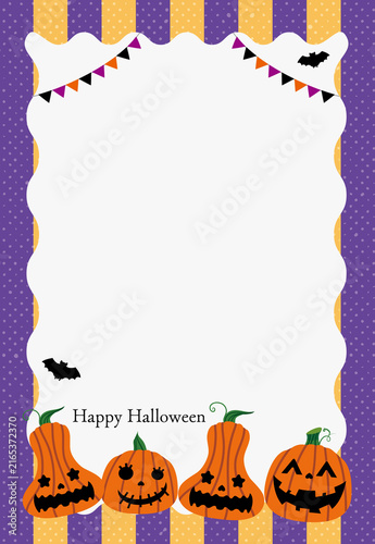 0月のハロウィンイベント用グリーティングカード・ポストカード背景テンプレート