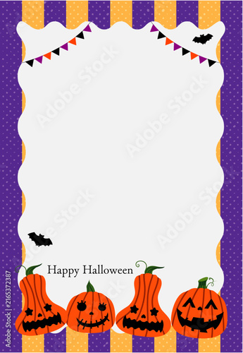 0月のハロウィンイベント用グリーティングカード・ポストカード背景テンプレート