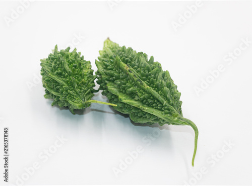 Organic Bitter Gourd Isolated on White