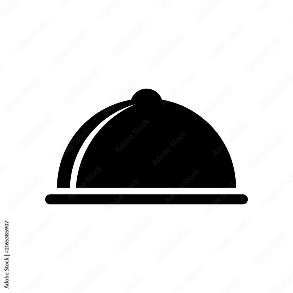 Fototapeta premium Black meal tray icon, catering symbol