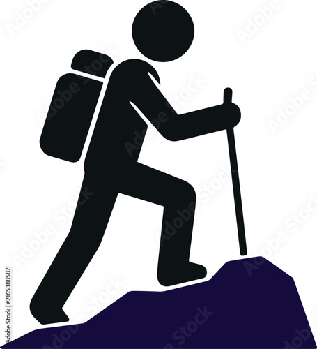 Business professional climbing stairs with briefcase symbolizing career growth and success journey