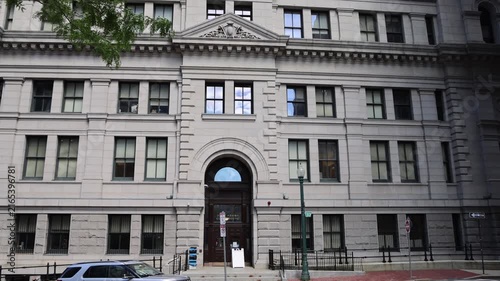 Massachusetts Supreme Judicial Court exterior with video panning left to right.