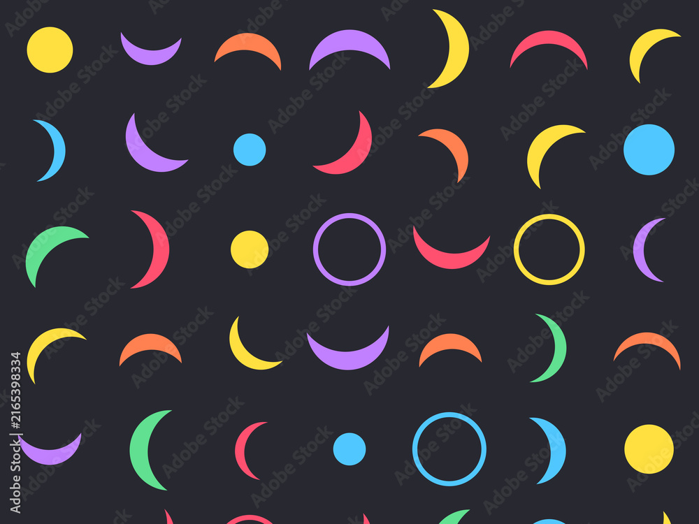 Fototapeta premium Abstract Curved Lune Shapes Contemporary Pattern