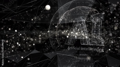 AI artificial intelligence digital network sea concept background