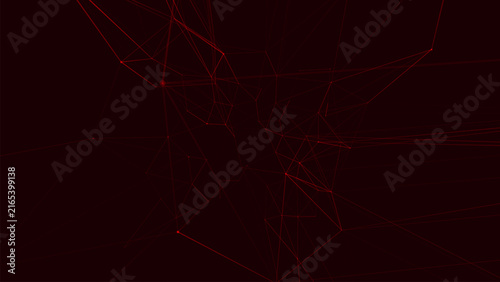 An abstract digital network of connected lines and glowing nodes against a dark background. The illustration visualizes the structure of data transfer, neural connections, and a geometric network. Sui