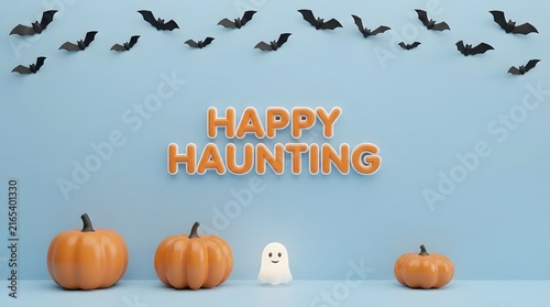 Celebrate the spooky season with a delightful halloween display featuring pumpkins bats and a charming ghost