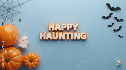 Celebrate the spooky season with a delightful happy haunting message and festive halloween decorations