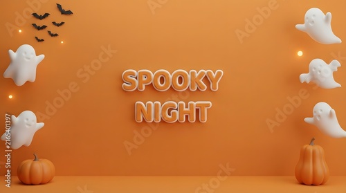 Celebrate the spooky season with a festive halloween display featuring ghosts pumpkins and vibrant orange hues